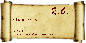 Rideg Olga névjegykártya